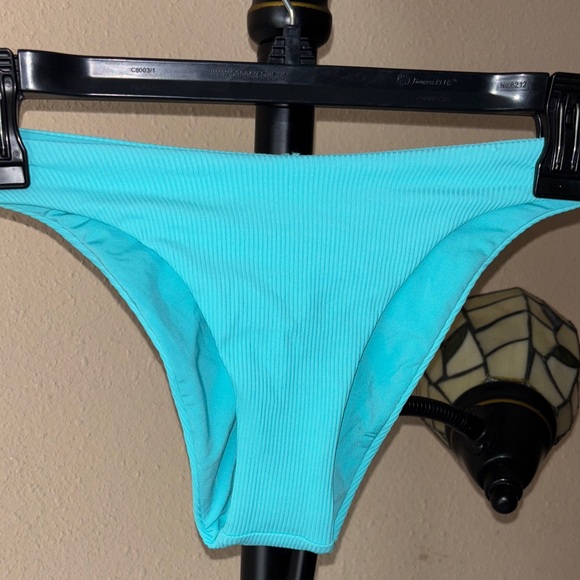 Aqua Blue Ribbed Bikini Bottom - Picture 1 of 2